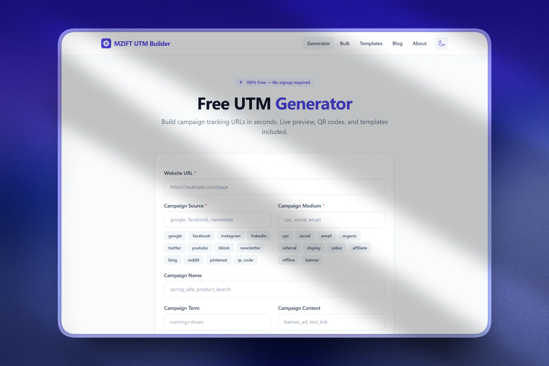 MZift UTM Builder (NEW)
